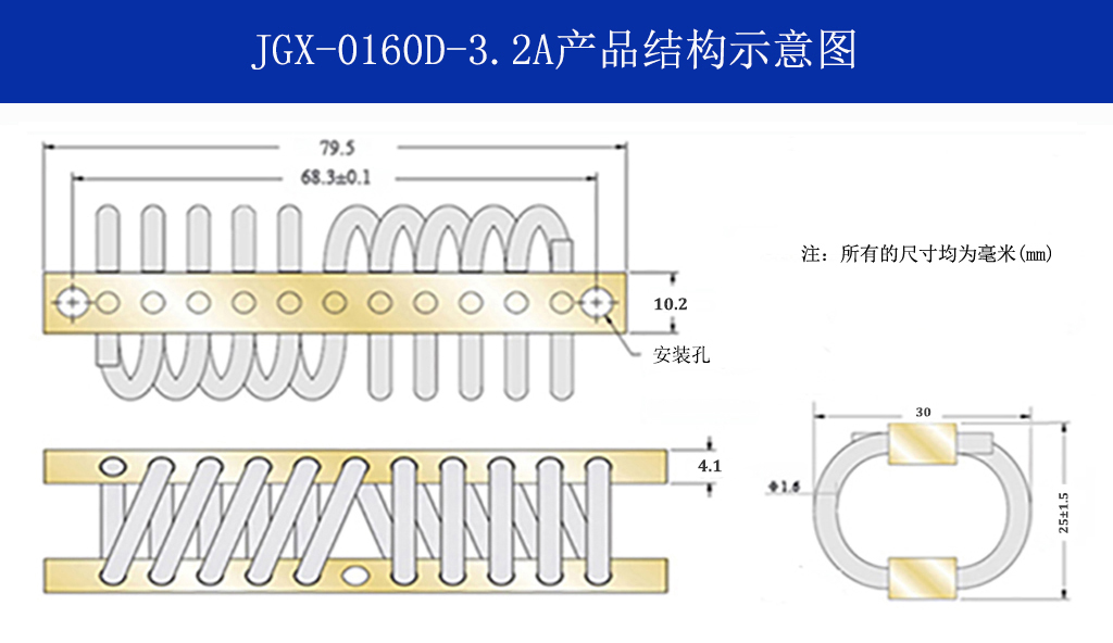 JGX-0160D-3.2A多應用鋼絲繩隔振器結(jié)構(gòu)